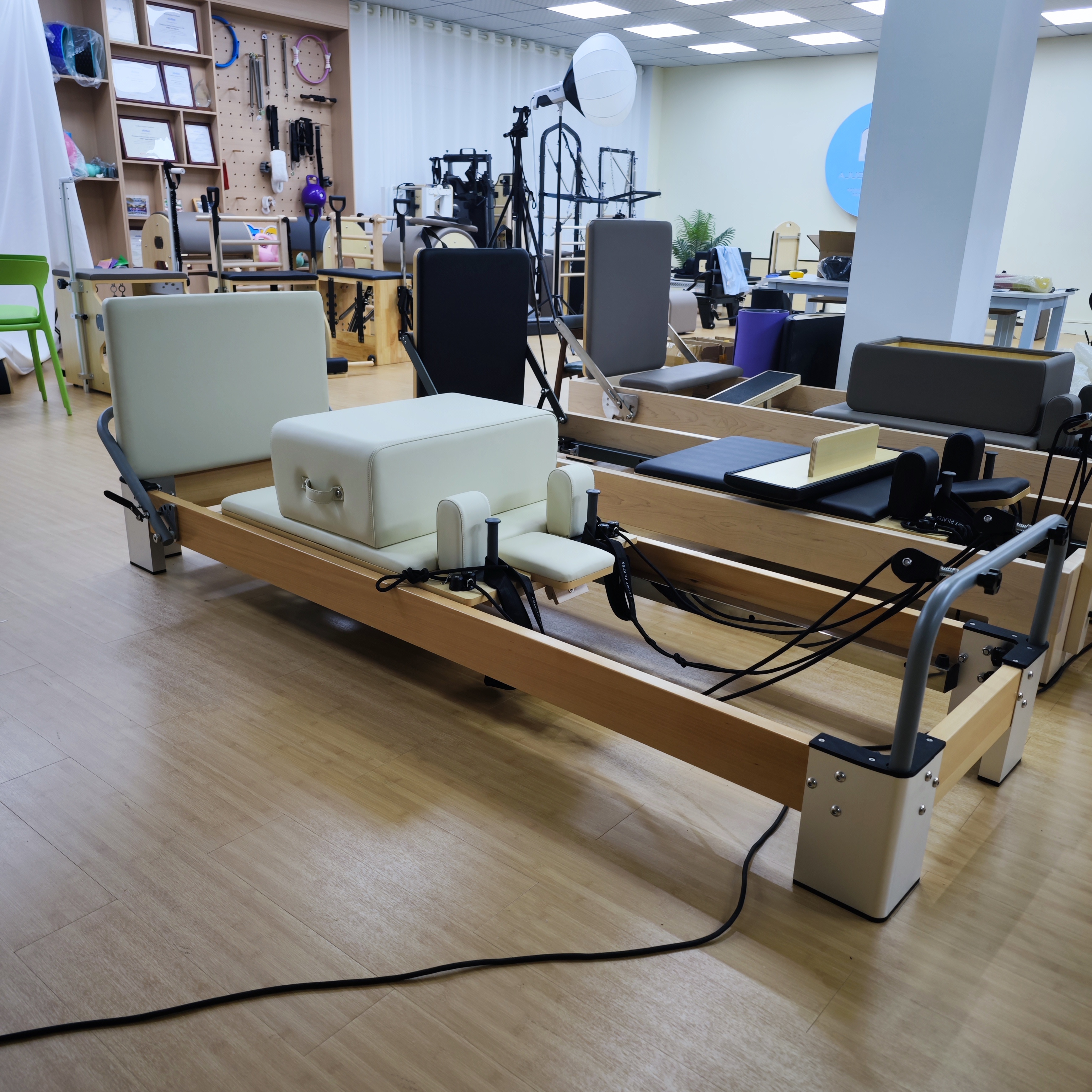 beechwood and metal-legged reformer