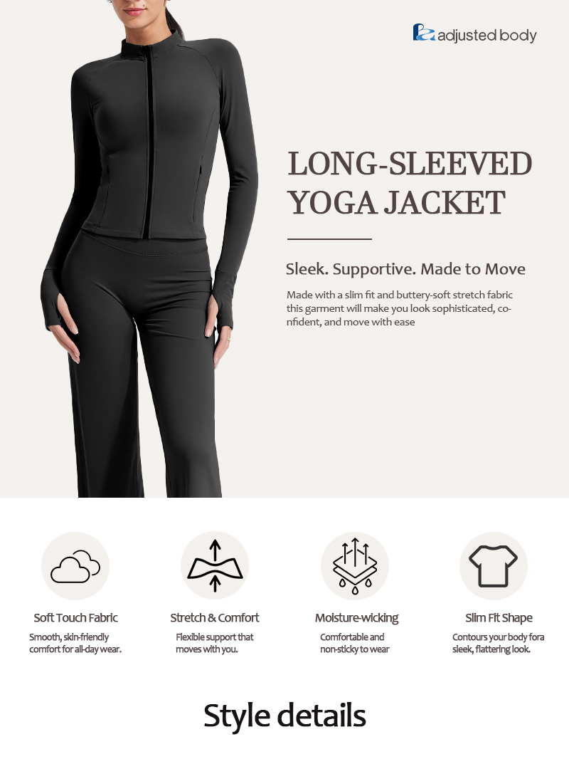 Long sleeved yoga coat